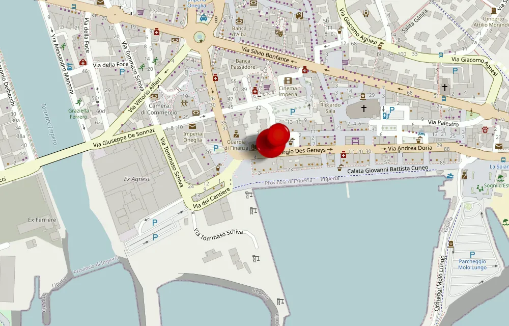 Mappa: Gustò in Piazza De Amicis 8, sul porto di Oneglia